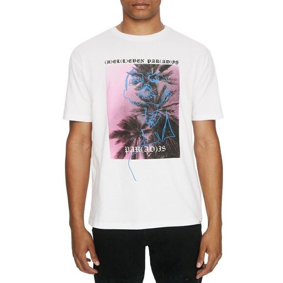 Eleven Paris 21F1TS38 Mens Sz XL White Helleven Paradis Logo Graphic T-Shirt $60 - Picture 1 of 5
